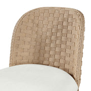 Whalen Limited Saylor Counter Height Barstools Set of 2, Solid Wood, Natural Woven Backrest, Padded Beige Fabric Seat, Farmhouse Style, MT65250047100A1