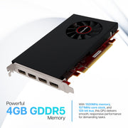 VisionTek Radeon RX 550 4GB GDDR5 Graphics Card, 4x HDMI, PCIe Bus-Powered, Single Slot, Full-Height, 901459
