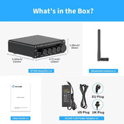 Fosi Audio BT30D 2.1 Channel Mini Hi-Fi Class D Integrated Bluetooth 5.0 Stereo Audio Receiver Amplifier