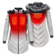 ActionHeat AH-LPJKT-5V-W-A 5V Battery-Heated Insulated Puffer Jacket with Hood for Ladies - Antarctica White - XXL