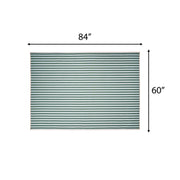 Beautiful Home by Drew Barrymore Yarn Dyed Stripe Whipstitch Fabric Tablecloth, Thyme Blue, 84 in x 60 in, Cotton