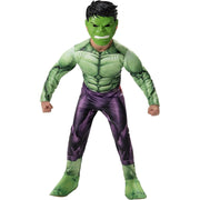 5 Pc B Muscle Hulk Halloween Costume, Complete 5-Piece Set, Vibrant Green, Muscle Padding Design