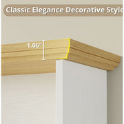 IRONCK 71 Inch Tall 6 Tier Wood Bookcase with Oak and White Finish, MDF Melamine Shelving Unit for Home Office Bedroom Living Room