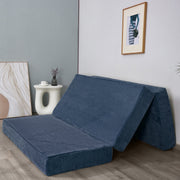 MAXYOYO M-A18-BLUE-15-Q 6 inch Folding Corduroy Mattress Blue, Queen