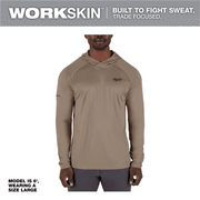 Milwaukee WORKSKIN Hooded Sun Shirt, Sandstone, 3XL, Lightweight, Sweat-Wicking, UPF 50+ Protection, Odor-Fighting, 4-Way Stretch, M550N-3X
