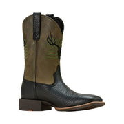 Ariat Sport Antlers Men's Cowboy Boots, Full-Grain Leather, Black Adobe, Wide 9W, Square Toe, 1.5 Inch Horseman Heel, 10061231