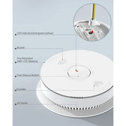 SITERWELL GS886F Hardwired Interconnected Smoke Detector Carbon Monoxide Detector Combo with 2 AA Batteries Back Up,  3 Pack