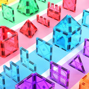 FunMagic Magnetic Tiles 120-Piece Educational Building Blocks Set, STEM Learning Toy - Ages 3-8