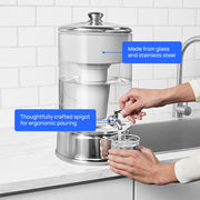 Culligan Water Dispenser with ZeroWater Technology, 40 Cup Glass Pitcher, 5-Stage Advanced Filtration, Built-In TDS Meter, White, ZEROD40