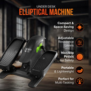 Cardio Flex Under Desk Elliptical Machine Seated Pedal Exerciser for Home or Office