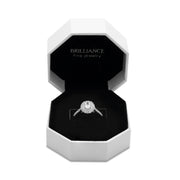 Brilliance Fine Jewelry 1 CTW Lab Grown Diamond Women's Oval Double Halo Bridal Ring, Sterling Silver