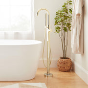Signature Hardware SHLEFS2000GPB Lexia Floor Mounted Tub Filler Faucet - Includes Hand Shower, Less Valve, Polished Brass