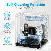 Aeitto WBJ10D3-WHT 2 Sizes of Bullet Ice Machine, 9 Ice Cubes Release in 6 Mins, 26Lbs/24H, White