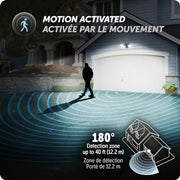 Globe Electric Security Flood Light, Motion Sensor, Adjustable Arm, 180-Degree Detection, Bronze, Hardwired, HZ-5412-BZ-D