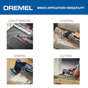Dremel Multi-Max Oscillating Tool Kit, 3.5 Amp Variable Speed, Corded, Includes 7 Accessories and Storage Bag, Industrial Black, MM35-02