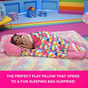 Happy Nappers Care Bears Sleep Sack Large, Cheer Bear 2-in-1 Plush Pillow and Sleeping Bag, 66 x 30 in, Soft Polyester Plush for Kids 3+