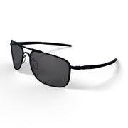 Oakley OO4124 Gauge 8 Rectangular Sunglasses, Matte Black Frame, Grey Plutonite Lenses, 62mm