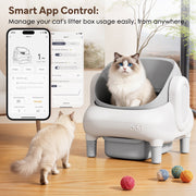 Cumrige Self Cleaning Cat Litter Box, Open Top, App Controlled, Advanced Safety Sensors, Large 10.5L Sealed Waste Bin
