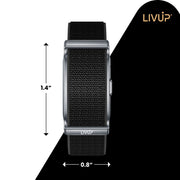 LIVEUP Smart Fitness Bracelet, Health Activity Tracking, Multiple Sports Modes, Bluetooth Connectivity, Waterproof Black Nylon Strap, LVFI0018
