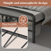 Kinsfook Metal Full Size Bed Frame, Victorian Style Headboard and Footboard, Black