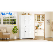 Homfa Kitchen Pantry Storage Cabinet, 68 in, 6 Door Freestanding Cupboard with Drawer and Door Shelf, Green, X1069101