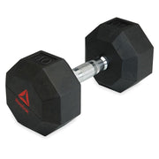 Reebok Delta Hex Weight Dumbbell, 40lb, Rubber Coated Cast Iron Head, Chrome Knurled Handle, Single 17-67163W