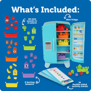 Learning Resources Sorting Snacks Mini Fridge Educational Toddler Toy, 51-Piece Playset, Multicolor, LER6820