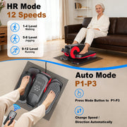 Funslim Under Desk Elliptical Machine, Portable Electric Seated Pedal Exerciser, Quiet Magnetic Resistance, 12 Adjustable Speeds, Digital Display, Remote Control, Red, EB030