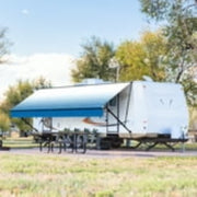 Kohree 19oz Heavy Duty Premium Grade Vinyl Fabric with Pull Strap for Camper, Blue Fade (Fabric 16'2