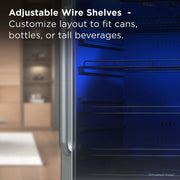 TCL 161 Can Beverage Cooler, 24 In, Stainless Steel, Wi-Fi Enabled, Adjustable Temperature, LED Lighting, Compact TRV161BAS