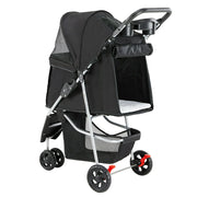 Edx Pet Travel Folding Carrier 3 Wheels, Black