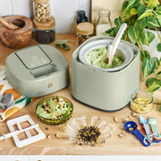Beautiful 19272 by Drew Barrymore 1.5QT Ice Cream Maker with Touch Activated Display, Sage Green