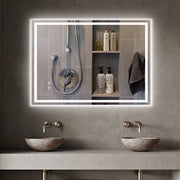 DingLiLighting WS-FPM2-30C.EU Wall Mounted LED Vanity Mirror, Anti-Fog, IP54 Waterproof, Dimmable 3000K-6000K, Energy Saving