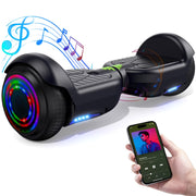 Tcdjtc Self-Balance Scooter for Kids, Electric Scooter with Bluetooth Speakers, Black