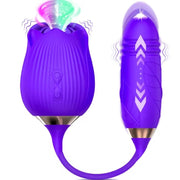 Queyd Vibrator for Women 3 in-1 Rose Sex Stimulator Clitoral Tongue Licking