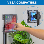 Mount-It! Universal Tablet Wall Mount Holder, Secure Steel Enclosure, Fits 9.7 to 13.1 Inch Tablets, Wall or VESA 75x75mm Mounting, Portrait or Landscape, Black, MI-3882BLK