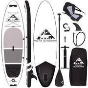 Roc Outdoors Polar Series, 10ft Inflatable Stand Up Paddle Board, Charcoal With Kayak Seat