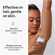 Braun 92794376 Silk-epil 7-061 Epilator, Cordless Wet and Dry Use with MicroGrip Tweezer Technology, Wide Head, Massage Roller Cap, Includes Shaver Head and Trimmer Comb