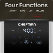 Chefman TurboFry Easy-View 8-Quart Stainless Steel Air Fryer, Digital Controls, Nonstick Basket, RJ38-SS-8TW