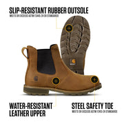 Carhartt Men's Frontier Water Resistant Steel Toe Chelsea Work Boot, Bison Brown Oil Tan, Size 10.5 Wide, FN5254-M