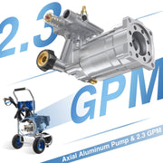 Efurden Gas Pressure Washer, 3500 PSI, 2.3 GPM, 209CC Engine, 4 Adjustable Nozzles, 25-Foot Hose, 11-Inch Wheels, Blue, MTPW01-WM