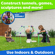 Power Your Fun GLWBLDFRT 81pc Glow in the Dark Fort Kids Tent Building Toys Outdoor Playhouse