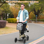 Cosywill Knee Scooter with Dual Braking System, Foldable Iron Frame, 8-Inch Swivel Wheels, Champagne Gold, HCT-9155