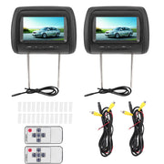 Qiilu 2pcs 7 in Wireless Control Adjustable Headrest LCD Video Monitor MP5 Display, Black