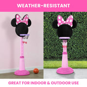 Delta Children Minnie Mouse Plastic Basketball Set, Adjustable Height 3.68-4.58 ft, Includes Basketball and Air Pump, Pink, TY86584MN-1057