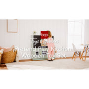 Best Choice Products Toy Kitchen Set, Pretend Play with 11 Accessories, Espresso Finish, Chalkboard Surface, Realistic Design, SKY6850