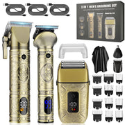 LEMULEGU 19-Piece Cordless Hair Trimmers for Men, Professional Titanium Blades, LCD Display, 180-Minute Battery Life, Ergonomic Design, Yj-135