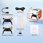 Microea 4K HD HDMI Retro Gaming Stick, Wireless Retro Game Console with 75,000+ Games, 18 Emulators, Dual Wireless Controllers, Supports 23 Languages, 64GB