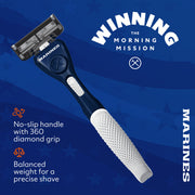 Dollar Shave Club Military Marines 6-Blade Razor Starter Set with Textured Diamond Grip Handle, Pivoting Head, 2 Signature 6 Blade Razors, 95240708