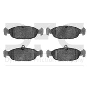 Dynamic Friction Company 5000 Advanced Low Metallic Brake Pads, Front or Rear Set, 4 Pieces, 1551-0688-00